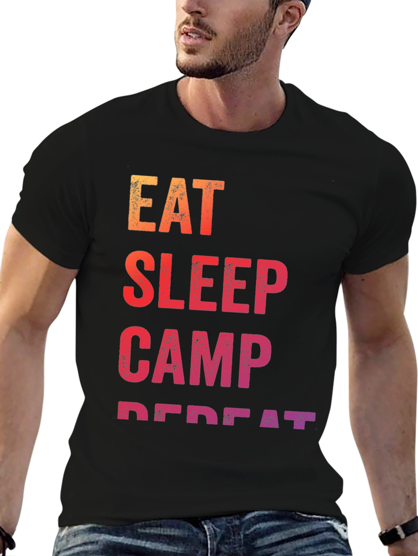 Eat Sleep Camp Repeat Graphic Tee