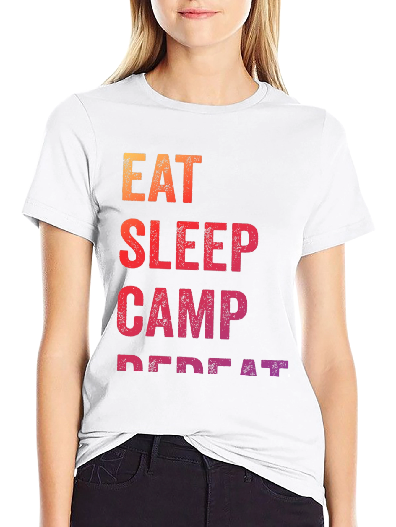 Eat Sleep Camp Repeat Graphic Tee