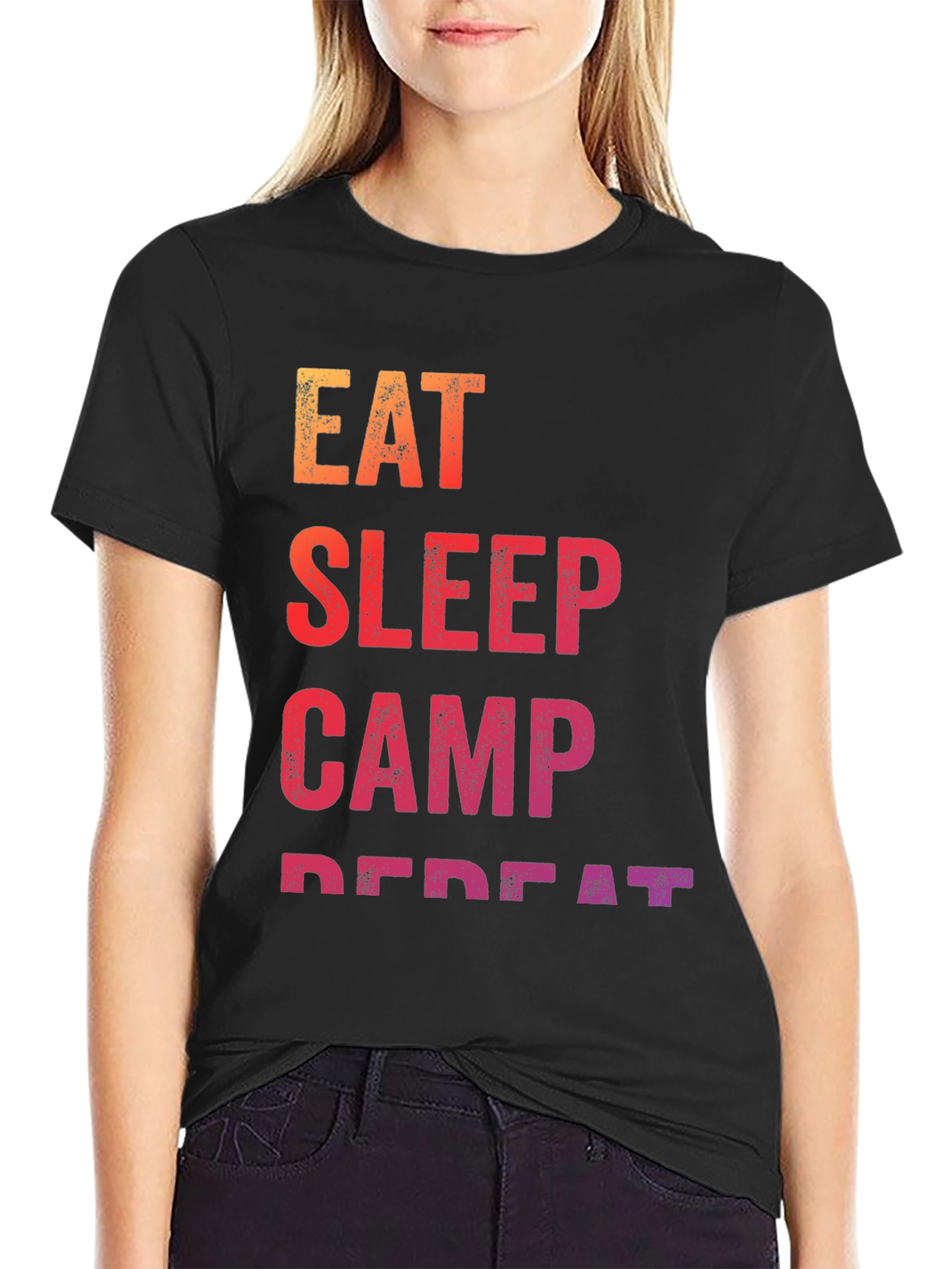 Eat Sleep Camp Repeat Graphic Tee