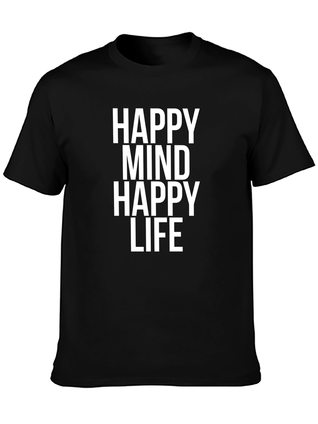 Happy Mind Happy Life Graphic Tee - Black