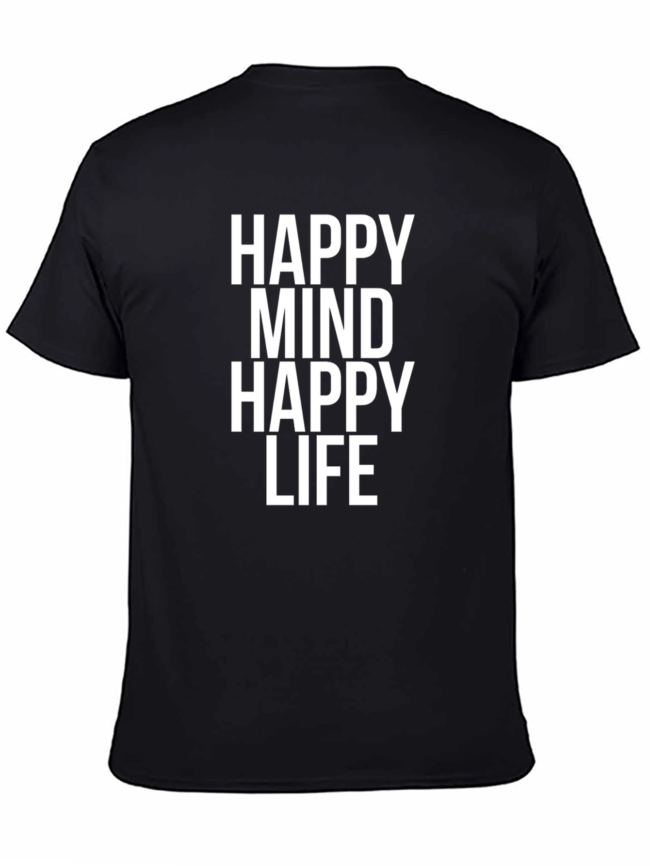 Happy Mind Happy Life Graphic Tee - Black