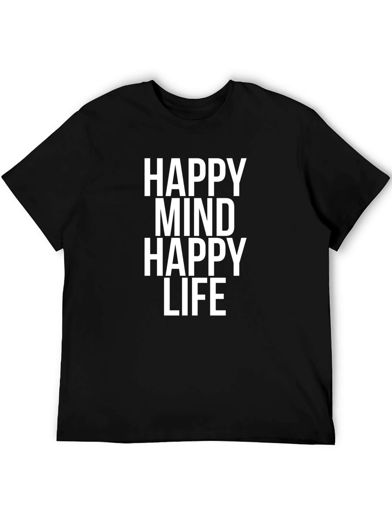 Happy Mind Happy Life Graphic Tee - Black