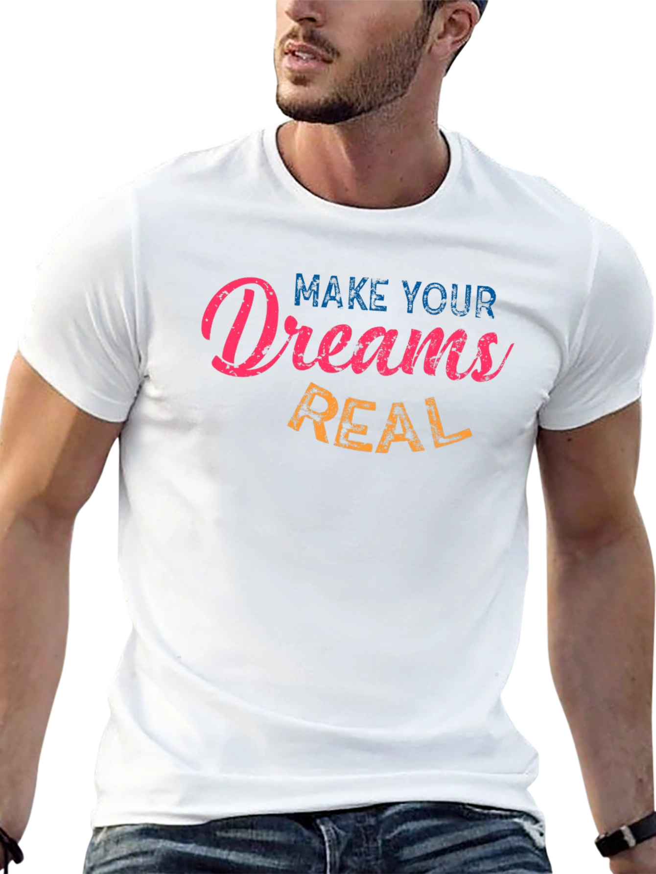 Inspirational Dreams Real Mens Black T-Shirt