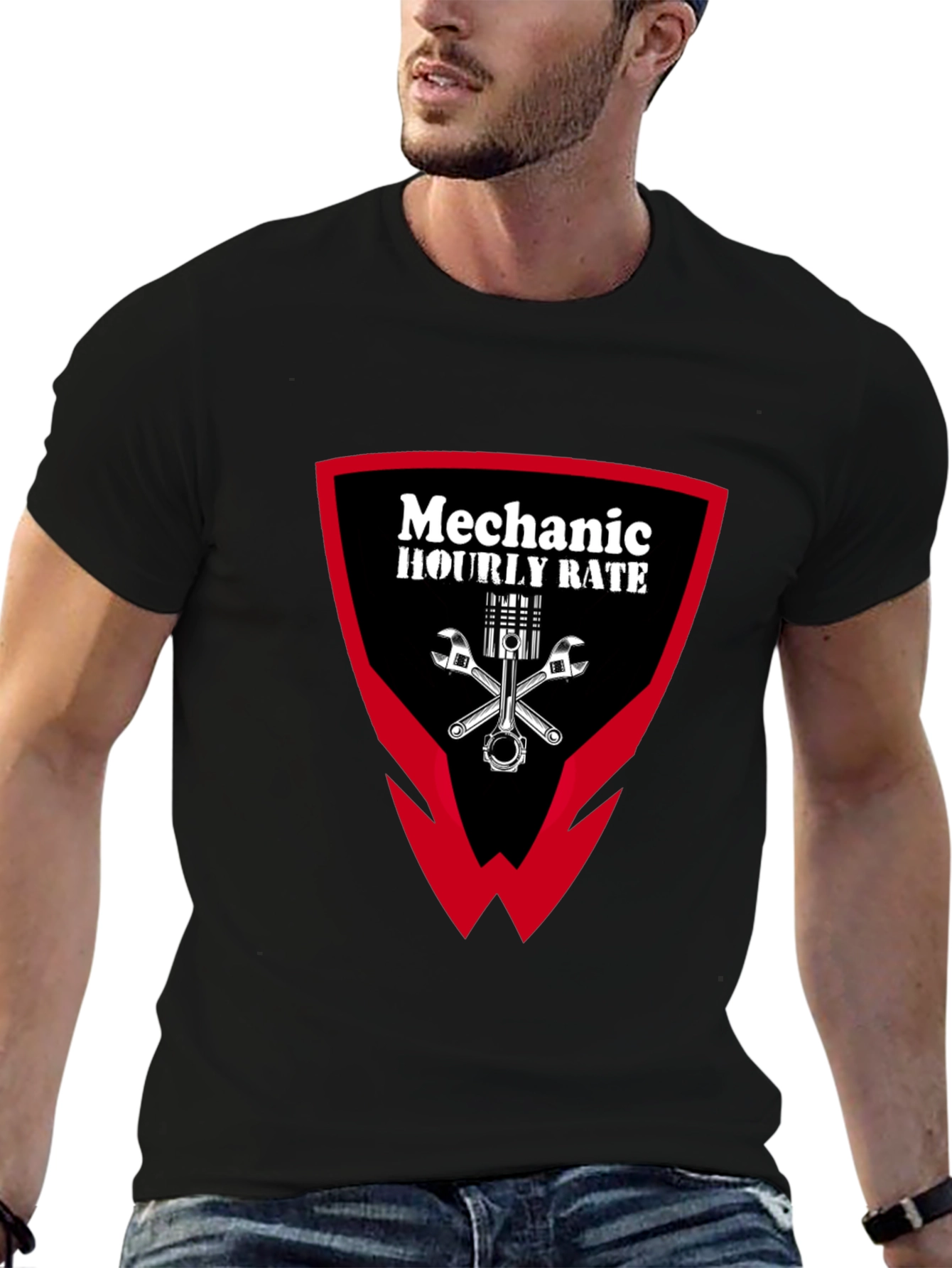 Mechanic Hourly Rate Graphic Tee - Black