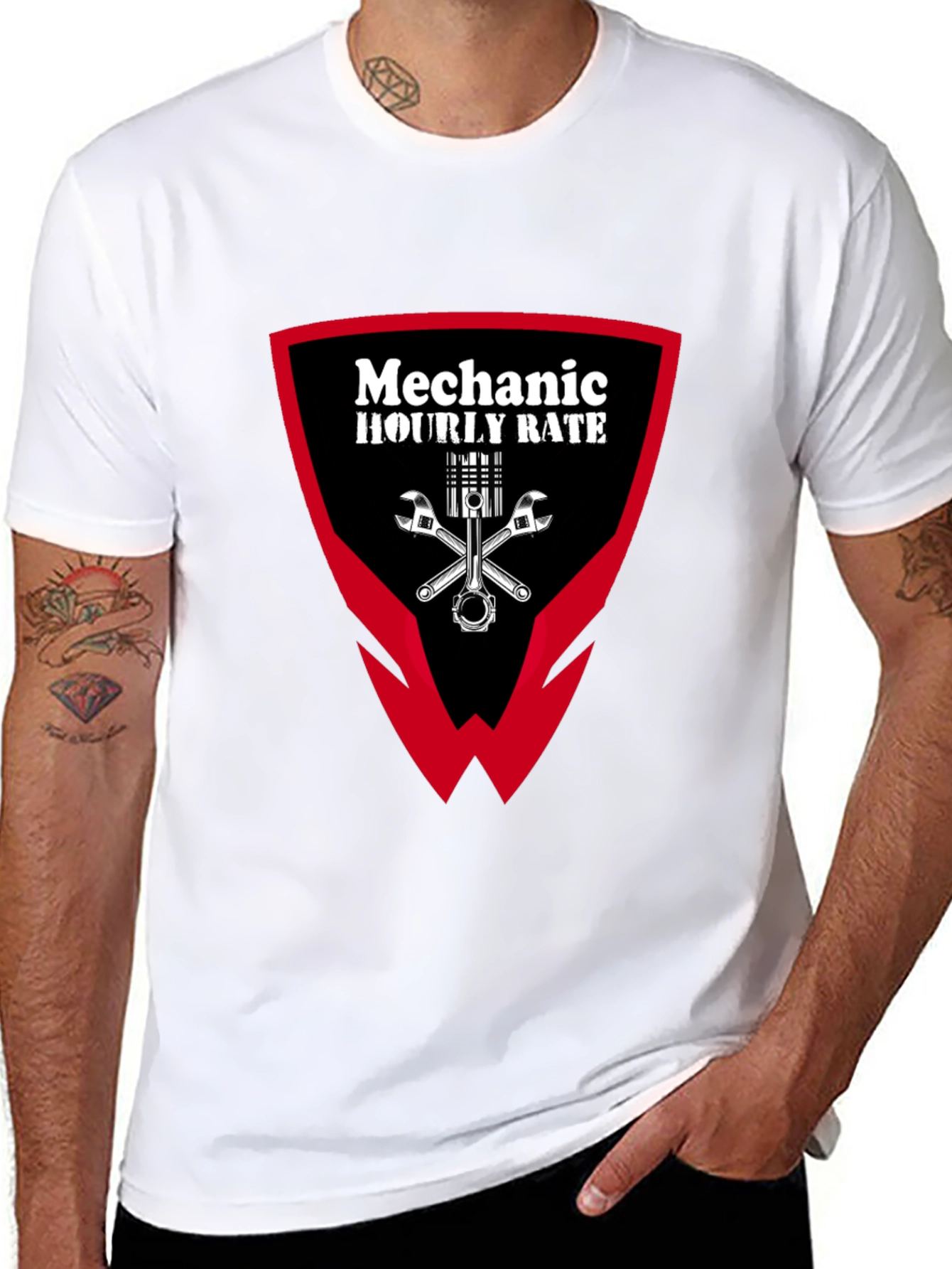 Mechanic Hourly Rate Graphic Tee - Black