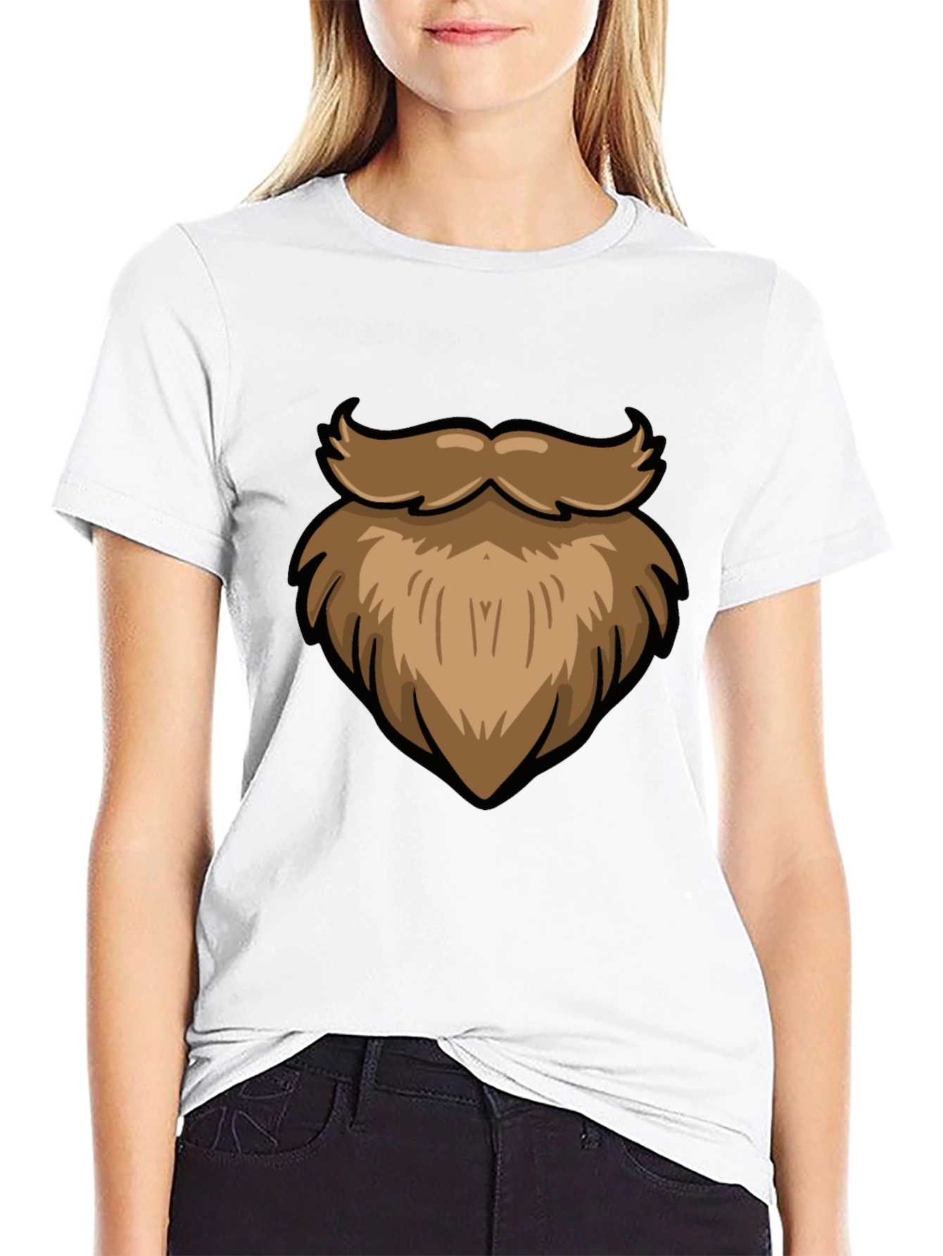 Funny Beard Graphic Black T-Shirt