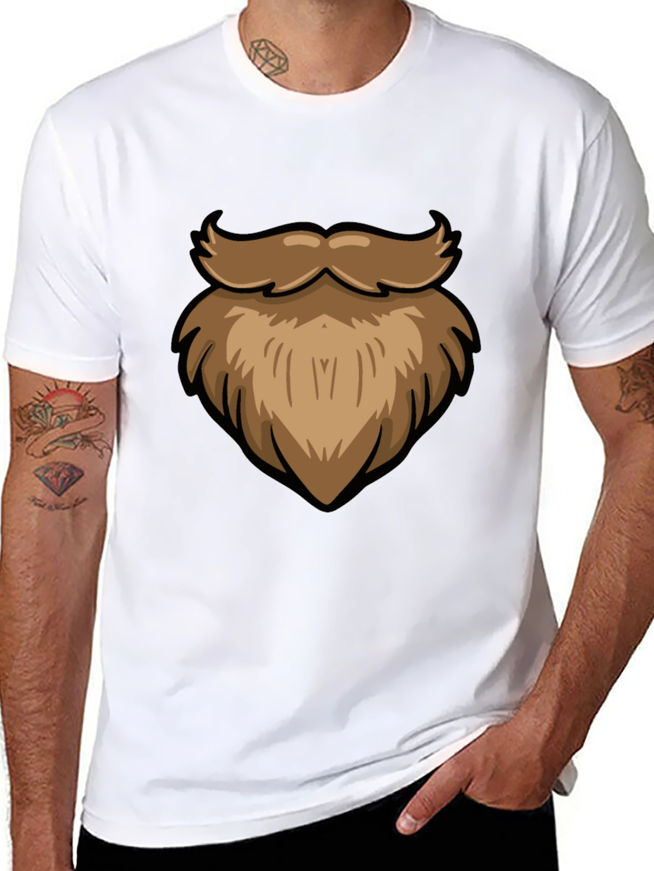 Funny Beard Graphic Black T-Shirt