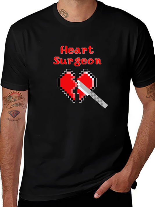 Heart Surgeon Pixel Art T-Shirt - Funny Medical Tee