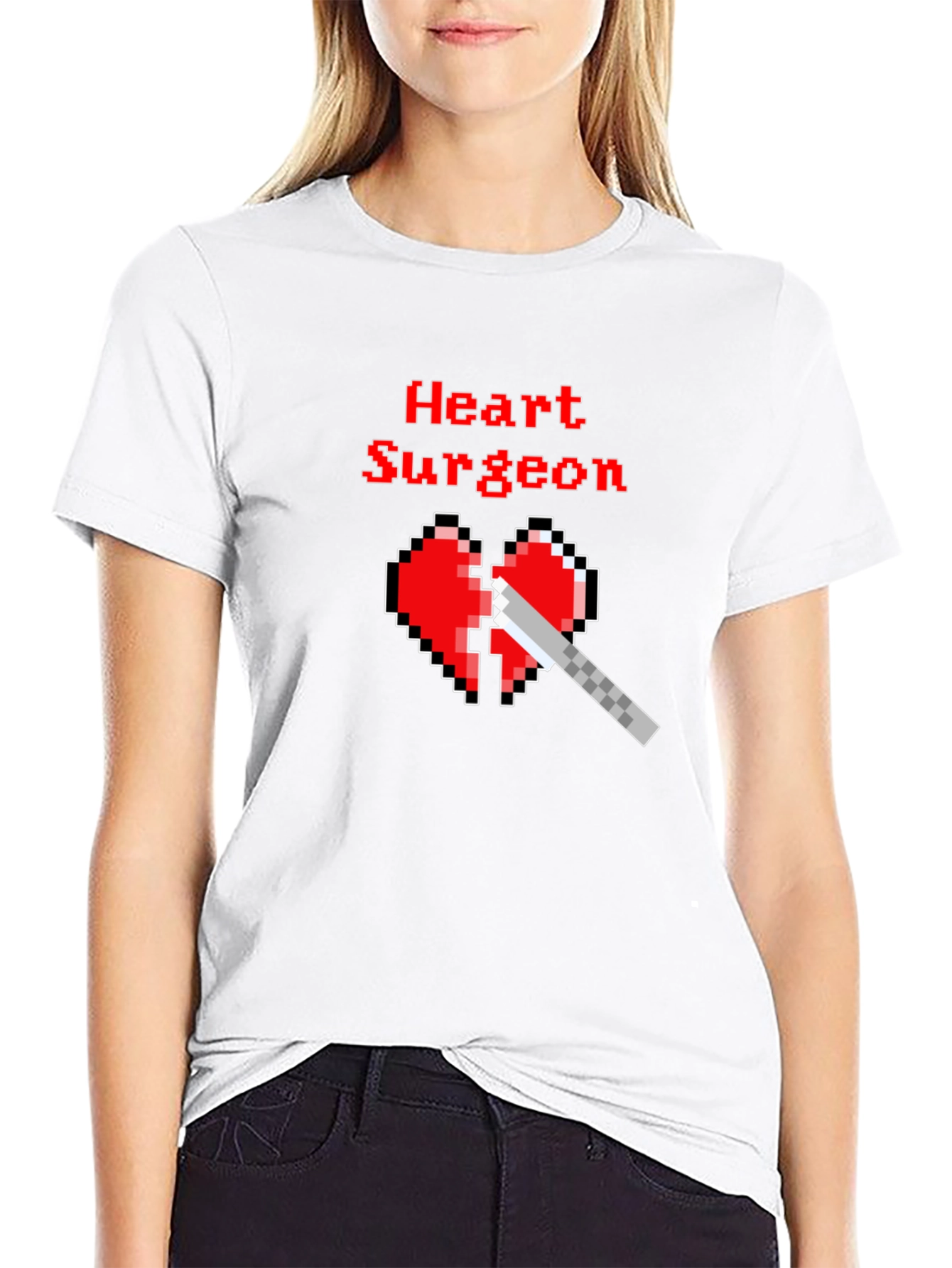 Heart Surgeon Pixel Art T-Shirt - Funny Medical Tee