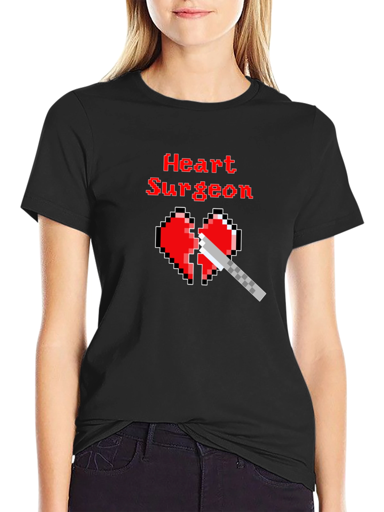 Heart Surgeon Pixel Art T-Shirt - Funny Medical Tee