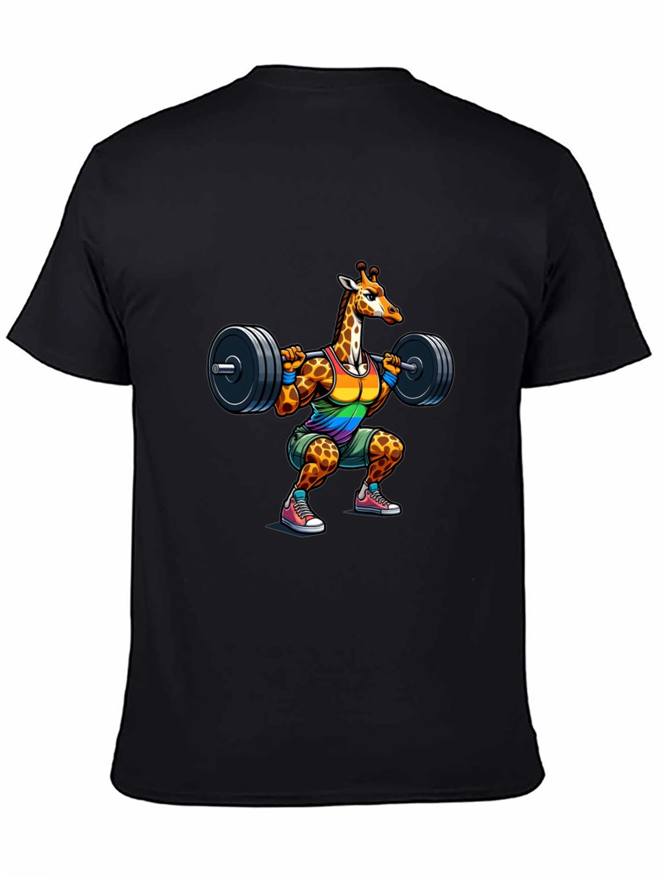 Giraffe Gym Black T-Shirt