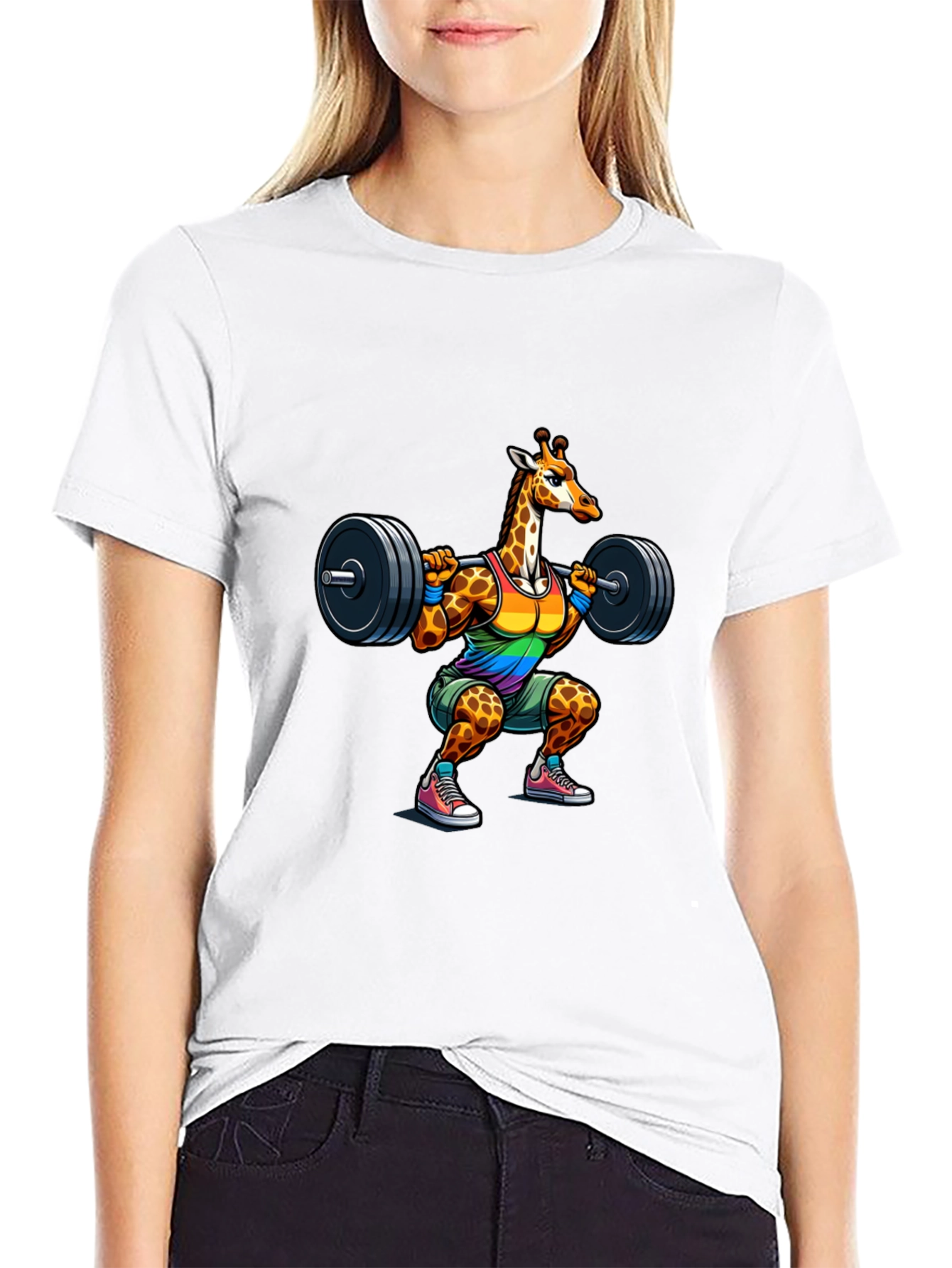 Giraffe Gym Black T-Shirt