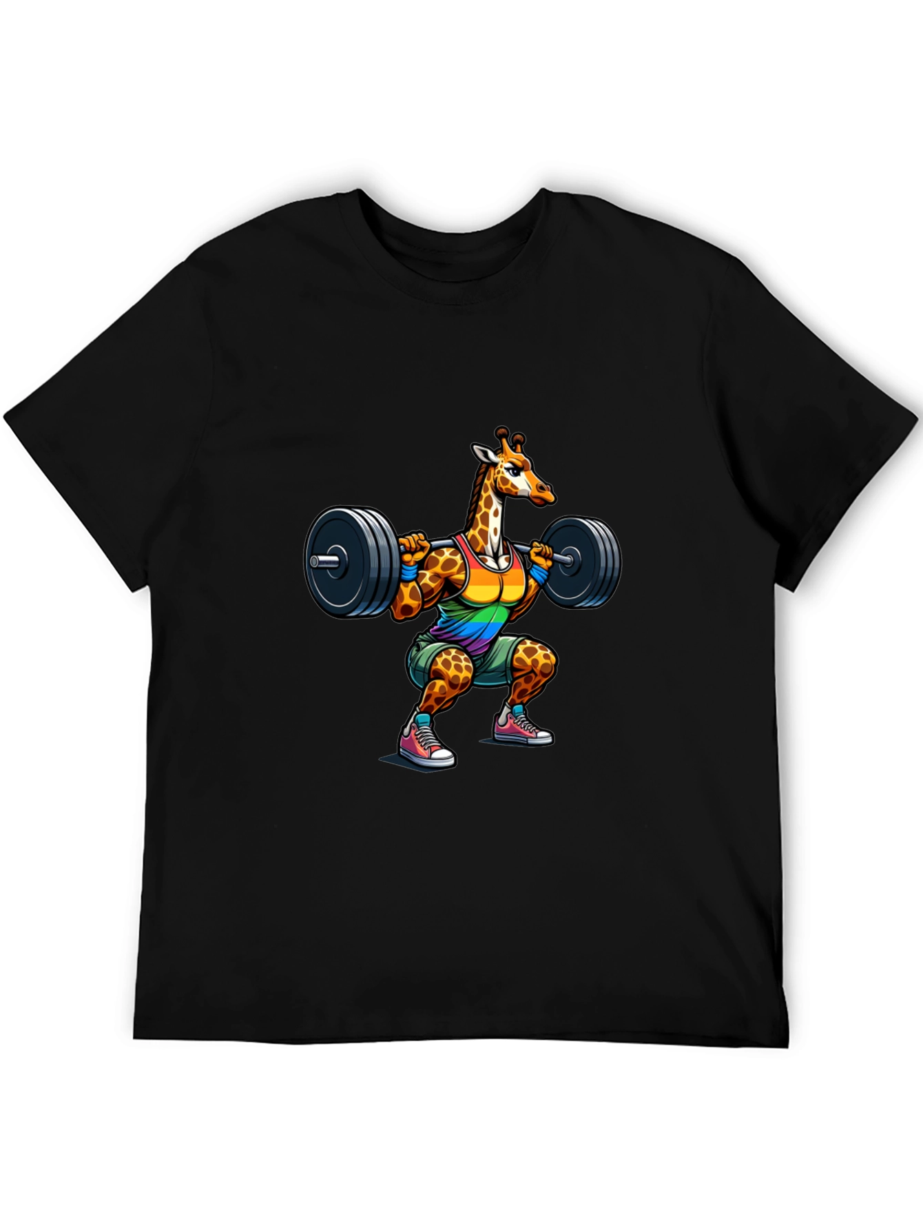 Giraffe Gym Black T-Shirt