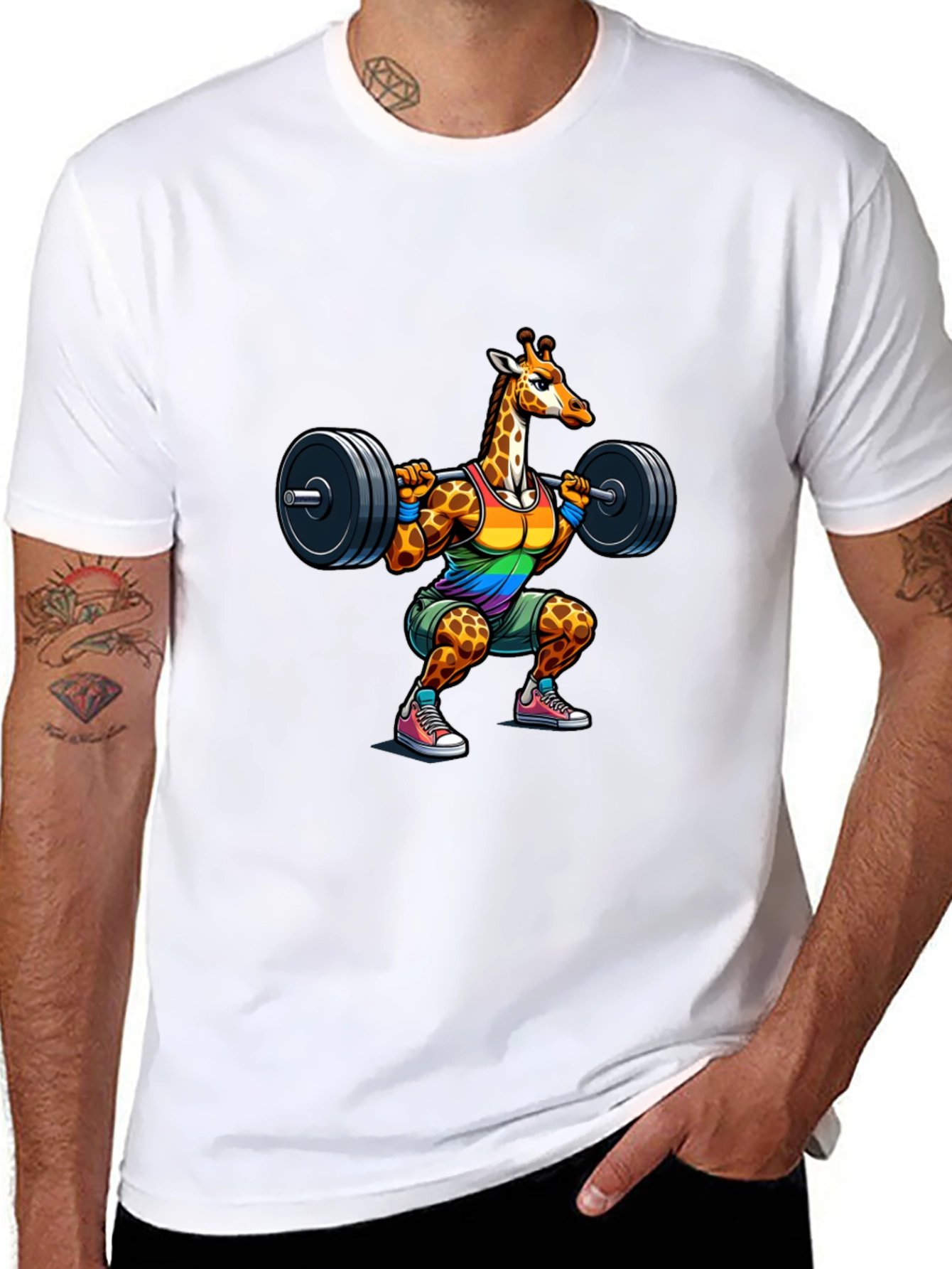 Giraffe Gym Black T-Shirt