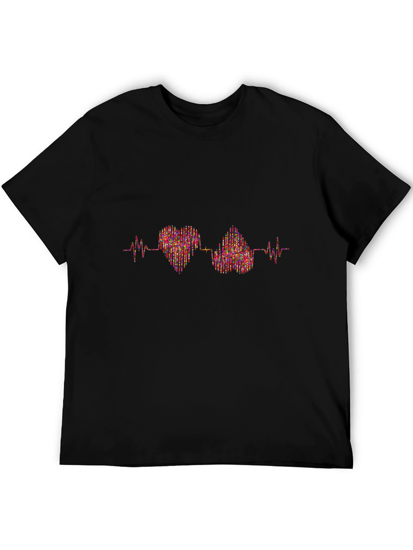 Heartbeat Love Graphic Tee - Black
