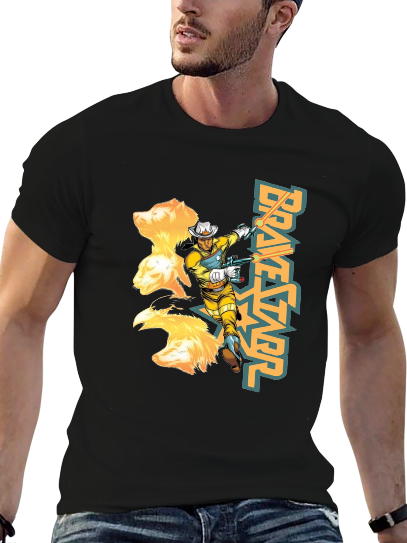 Bravestarr Graphic Tee - Retro Cartoon T-Shirt