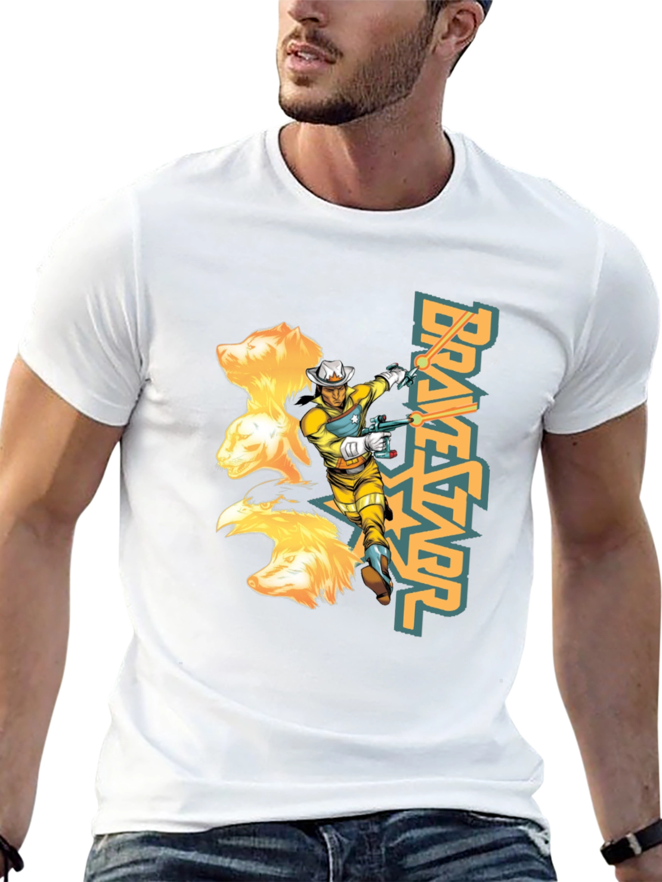 Bravestarr Graphic Tee - Retro Cartoon T-Shirt