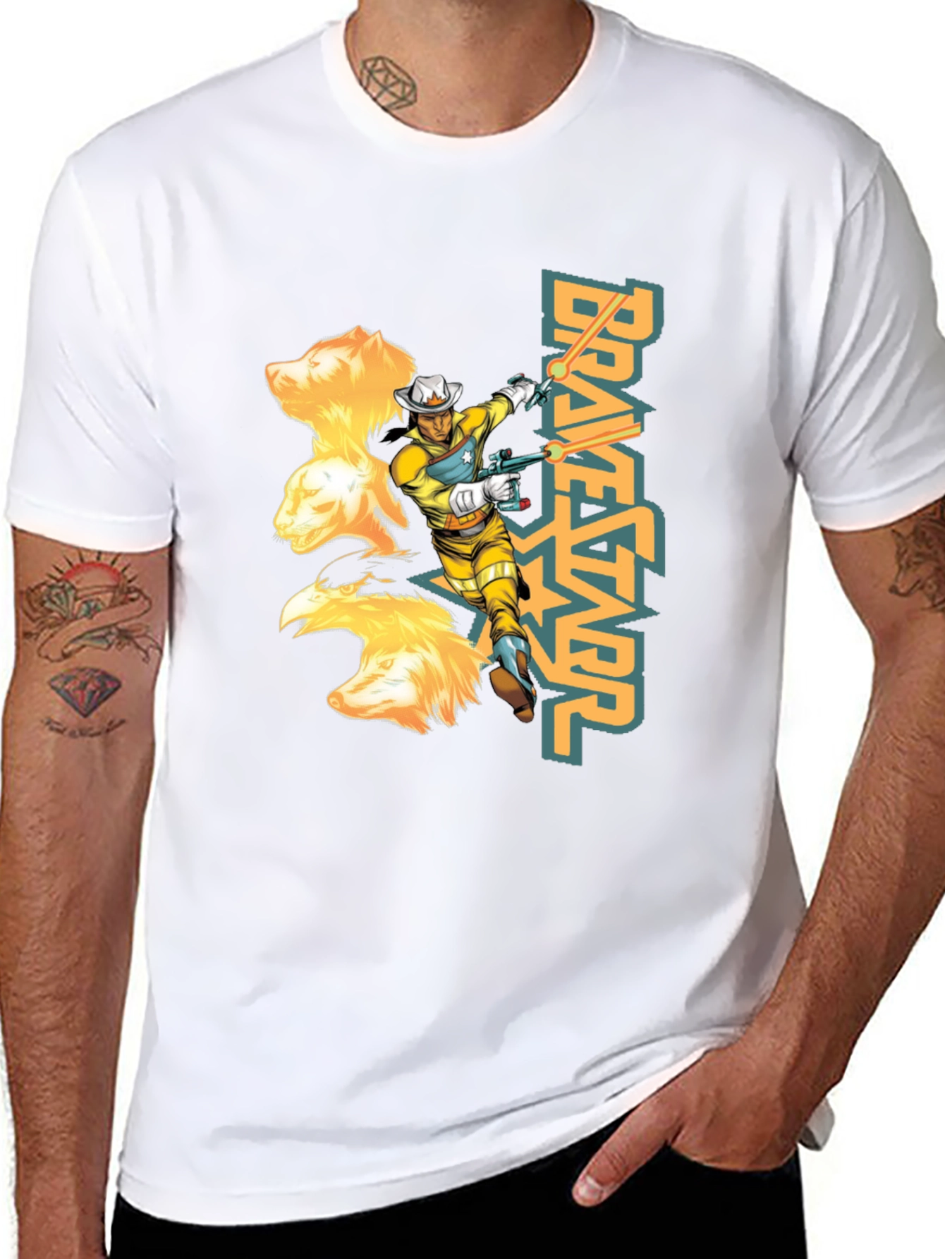 Bravestarr Graphic Tee - Retro Cartoon T-Shirt