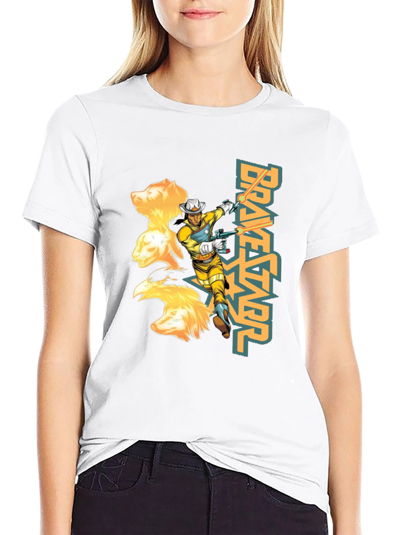 Bravestarr Graphic Tee - Retro Cartoon T-Shirt