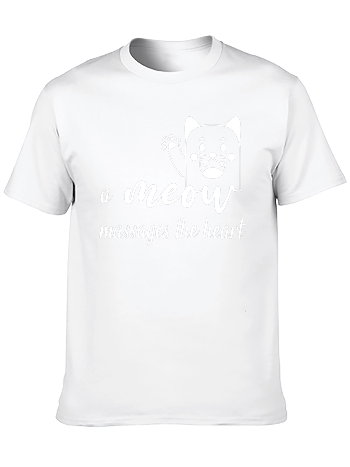A Meow Massages The Heart Black T-Shirt