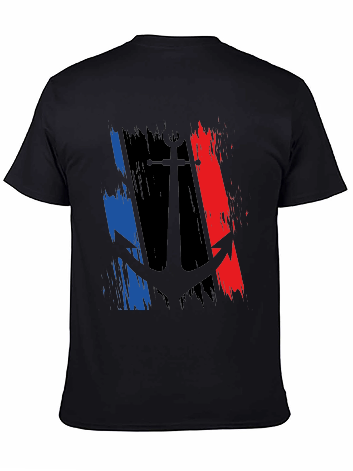 Anchor France Flag Graphic Black T-Shirt