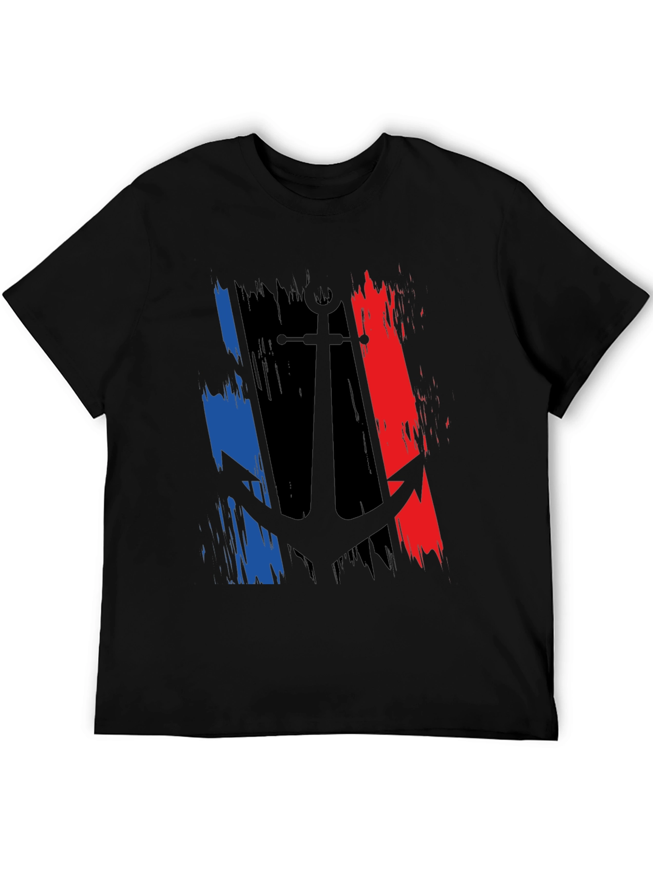 Anchor France Flag Graphic Black T-Shirt