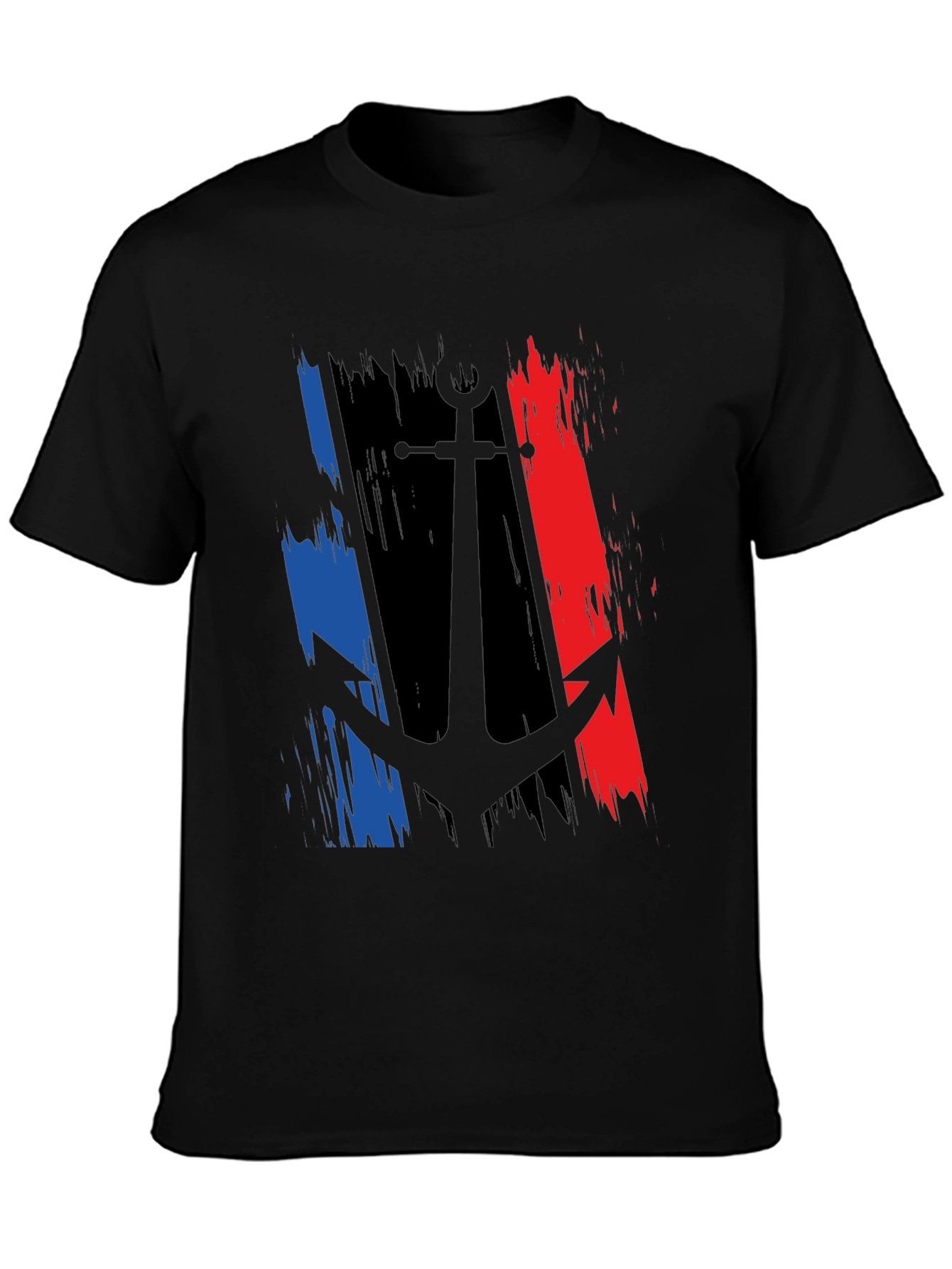 Anchor France Flag Graphic Black T-Shirt