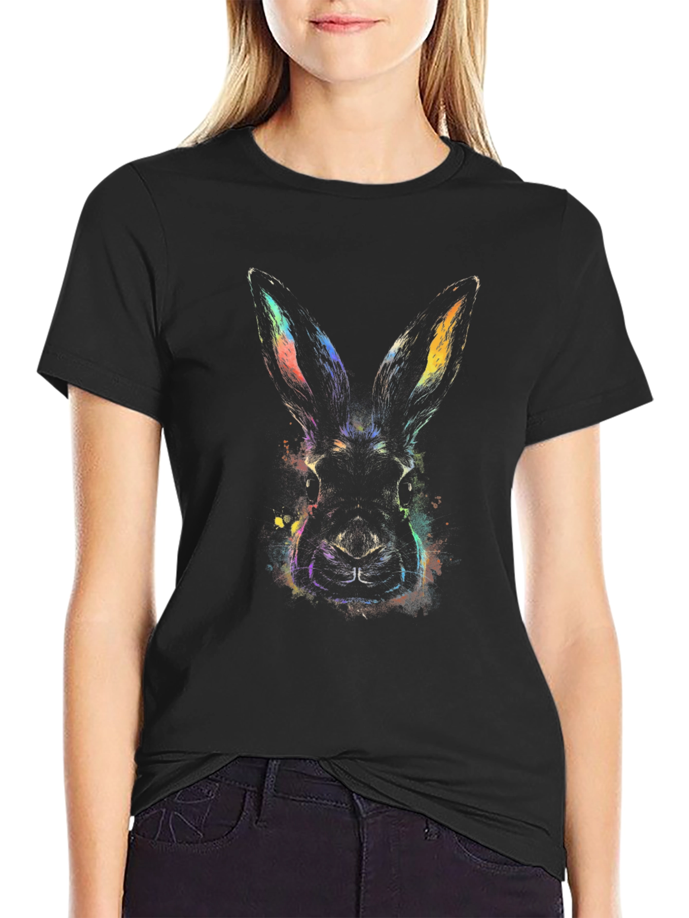 Rabbit Graphic Tee - Mens Black T-Shirt