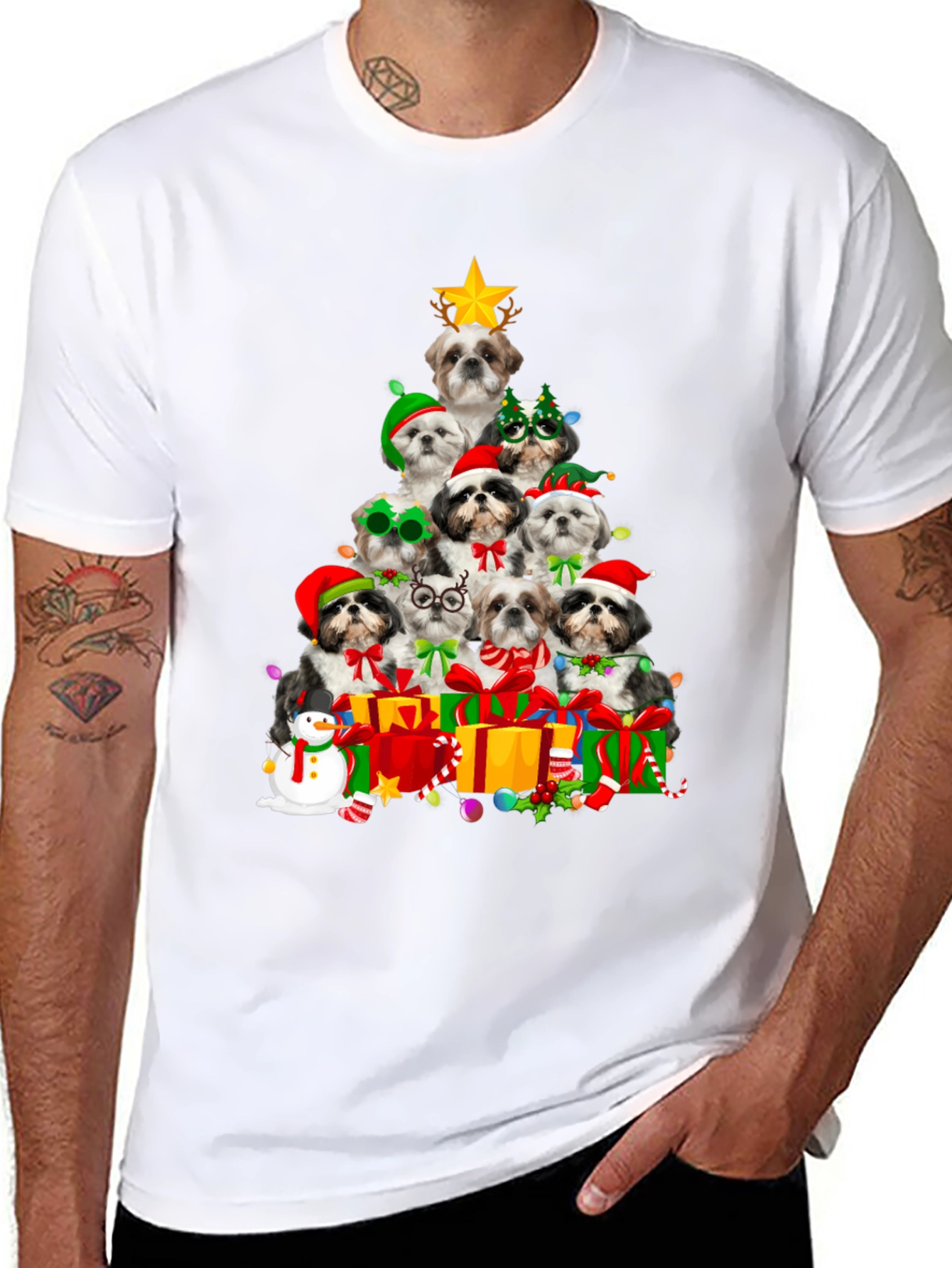 Shih Tzu Christmas Tree T-Shirt