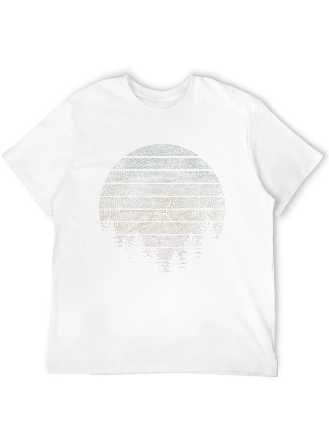 Abstract Wood Grain Graphic Tee - Black