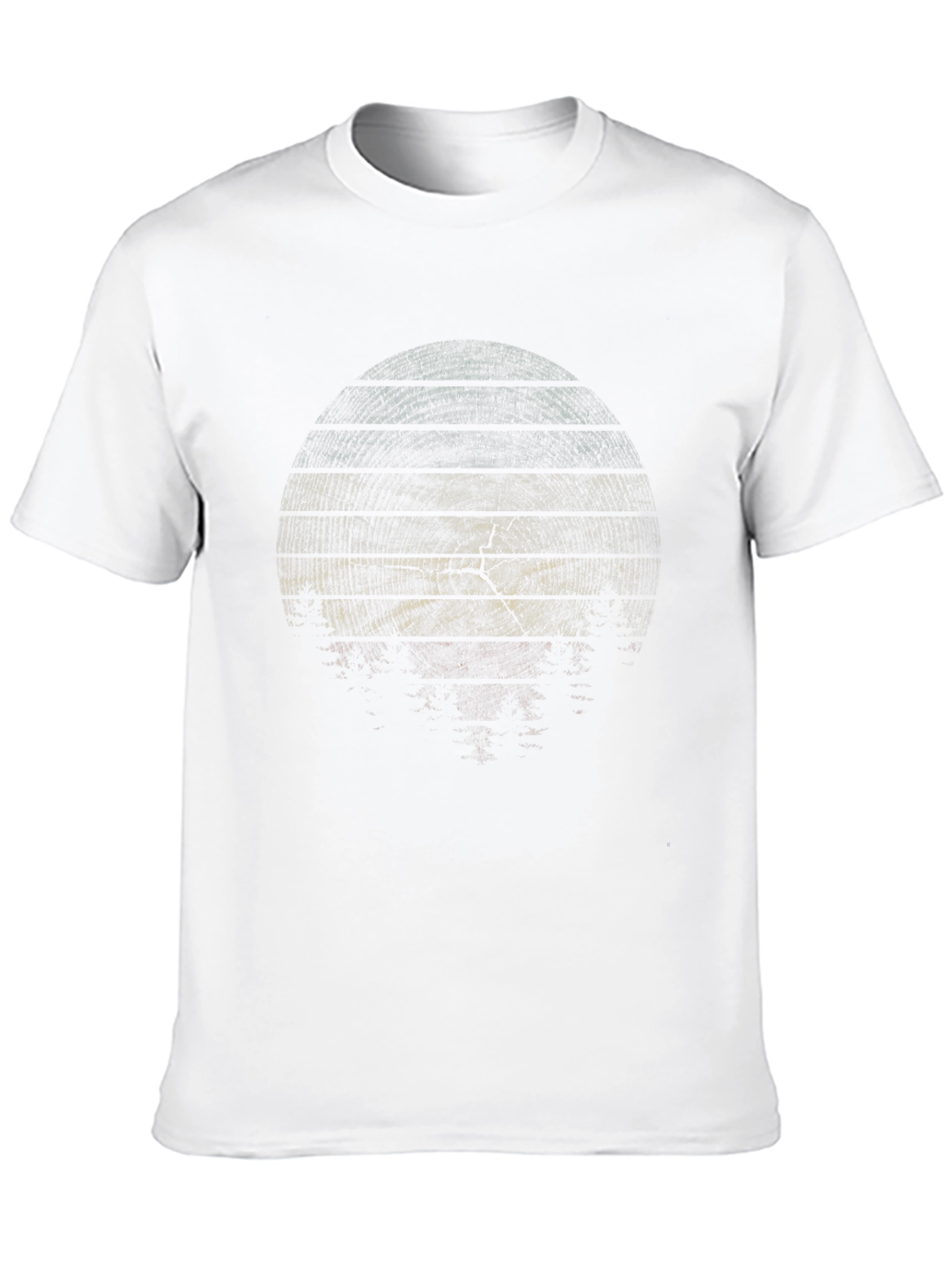 Abstract Wood Grain Graphic Tee - Black