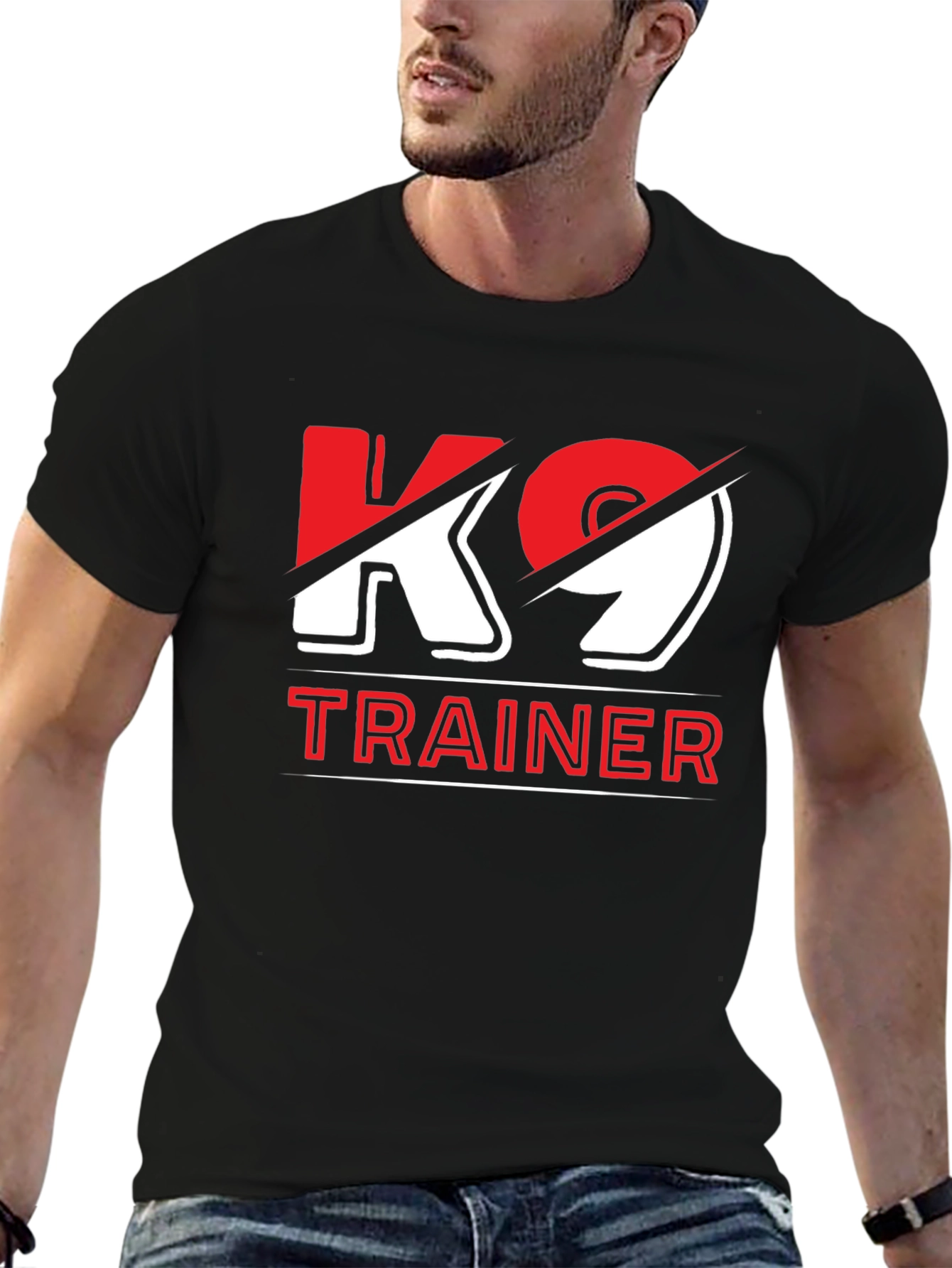 K9 Trainer Graphic Tee - Black Cotton Blend