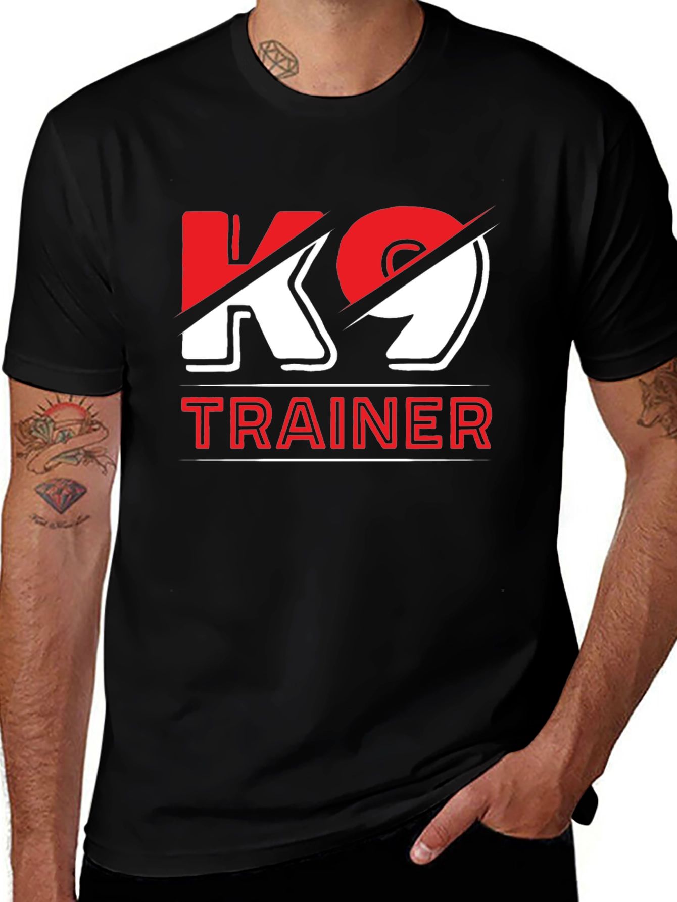 K9 Trainer Graphic Tee - Black Cotton Blend