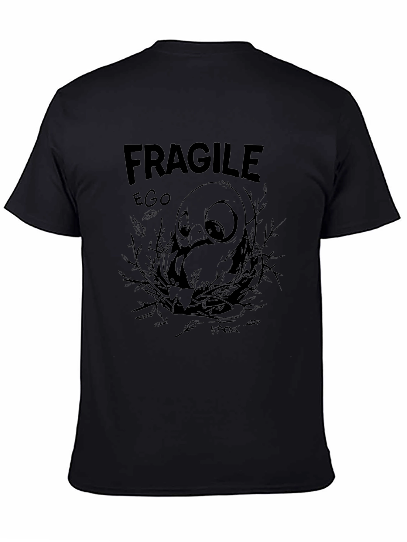 Fragile Ego Graphic Print Black T-Shirt