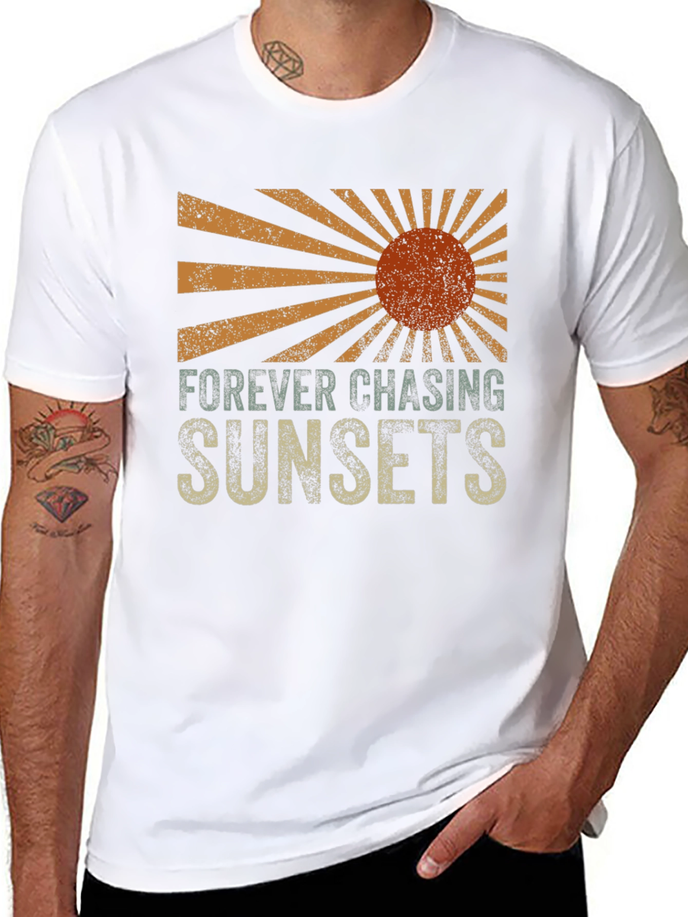 Sunset Chaser Graphic Tee - Retro Design