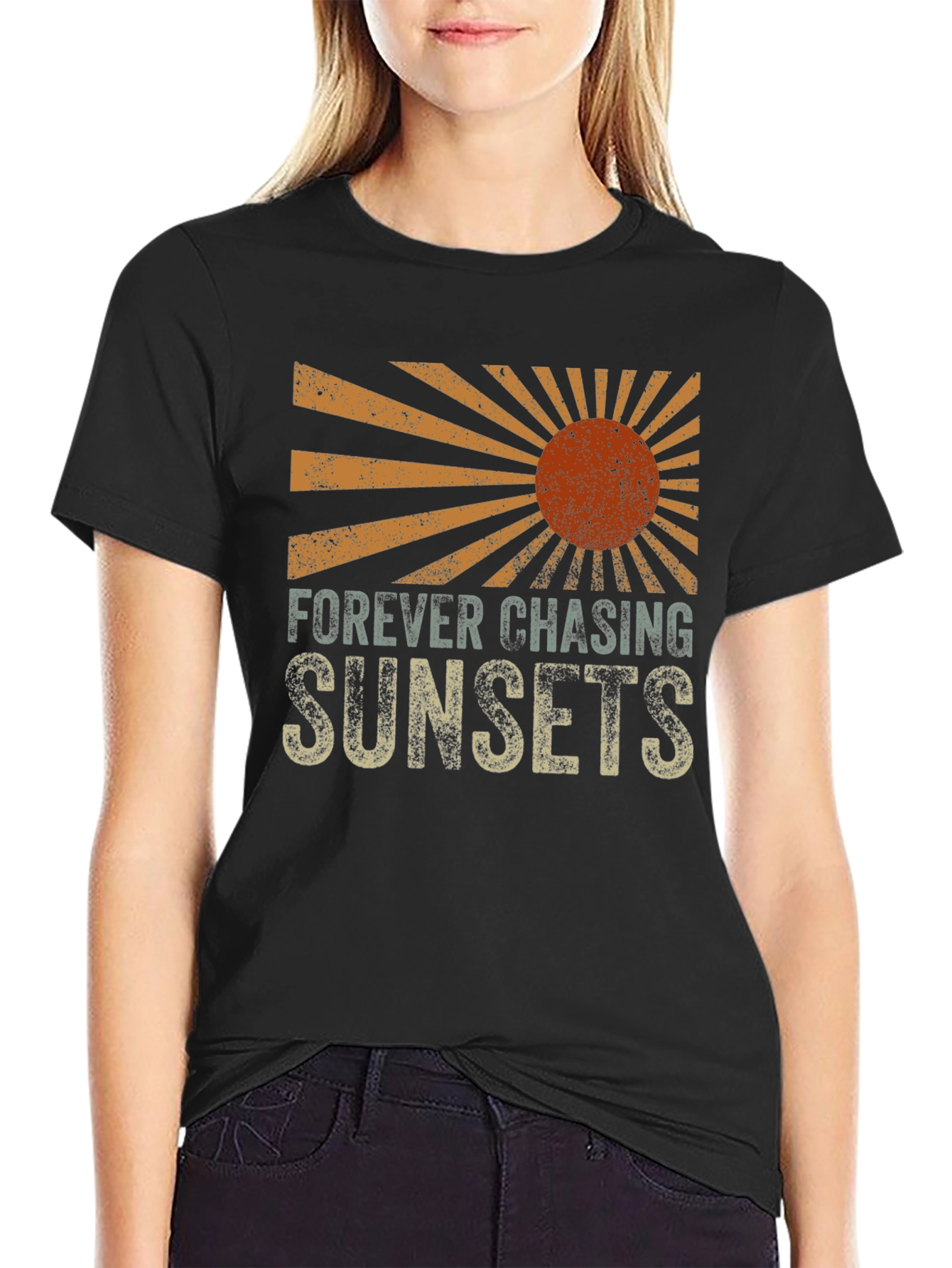 Sunset Chaser Graphic Tee - Retro Design