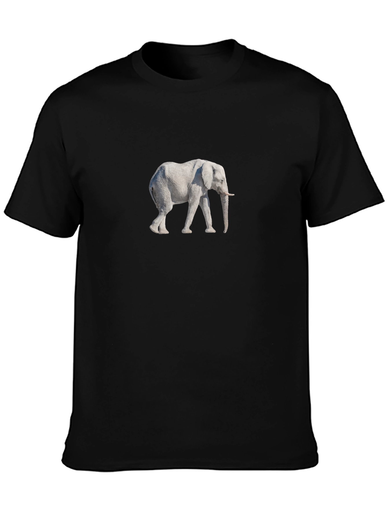 Black Elephant Graphic Tee - Stylish Animal Print Shirt