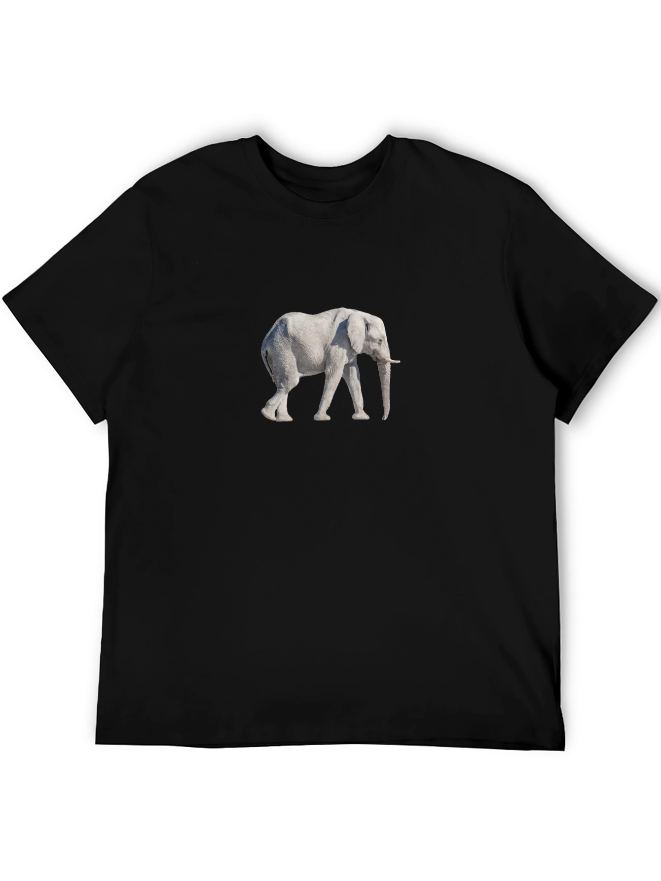 Black Elephant Graphic Tee - Stylish Animal Print Shirt