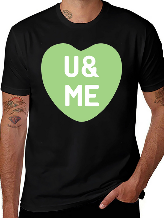 U & ME Heart Graphic Tee - Black Casual Shirt