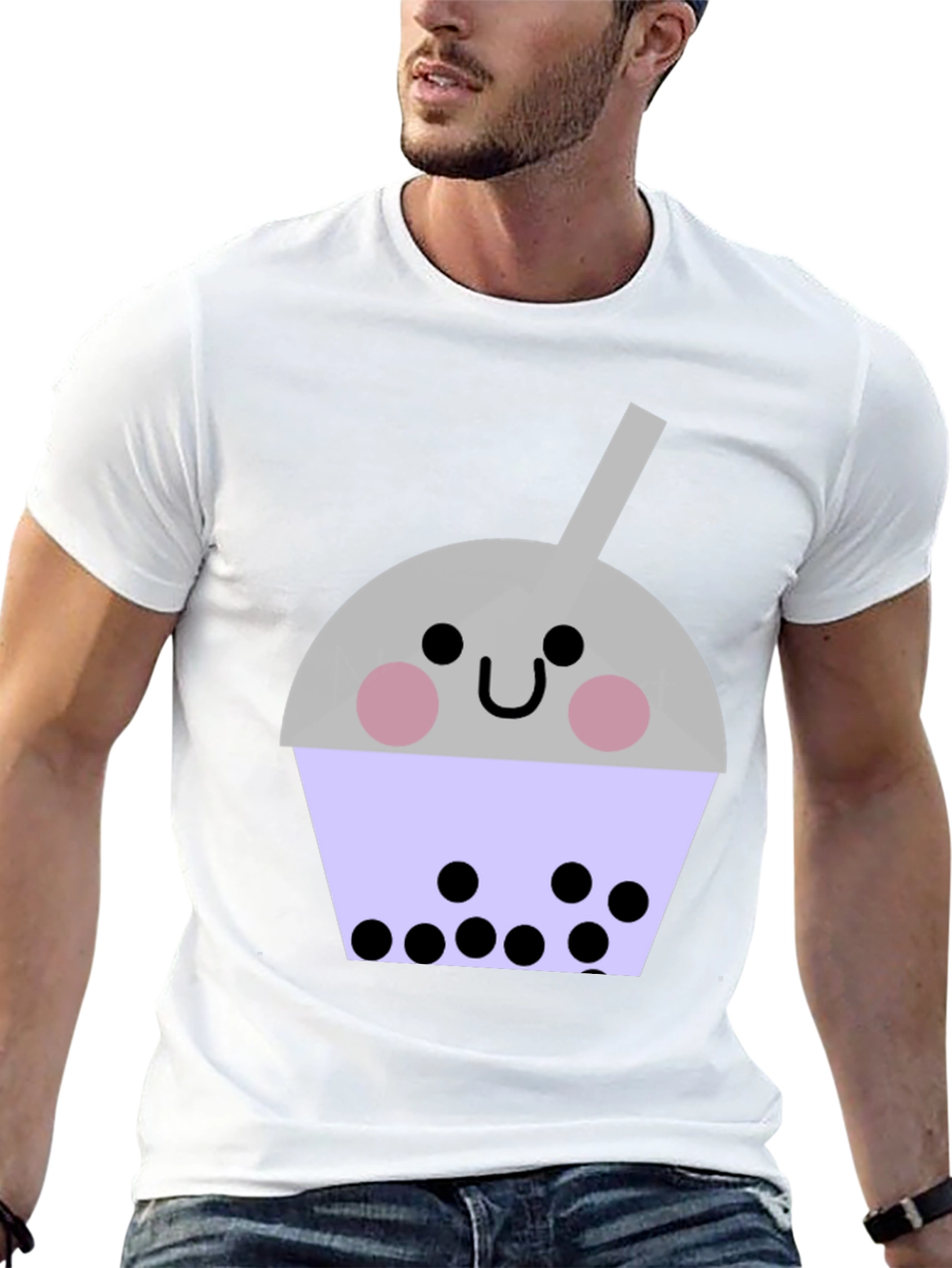 Cute Bubble Tea Graphic T-Shirt - Unisex Black Tee