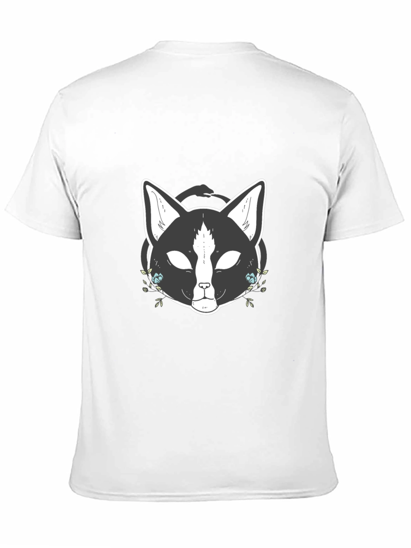 Mystic Cat Graphic Tee - Black Cotton T-Shirt
