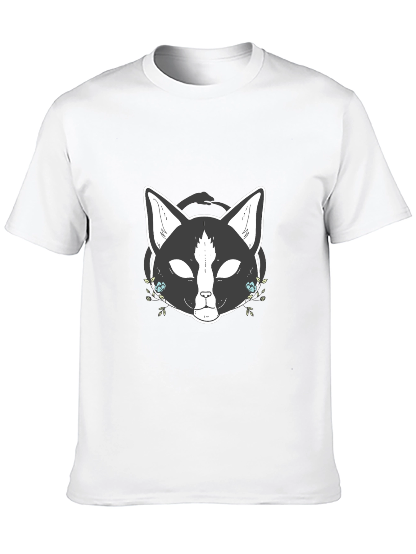 Mystic Cat Graphic Tee - Black Cotton T-Shirt