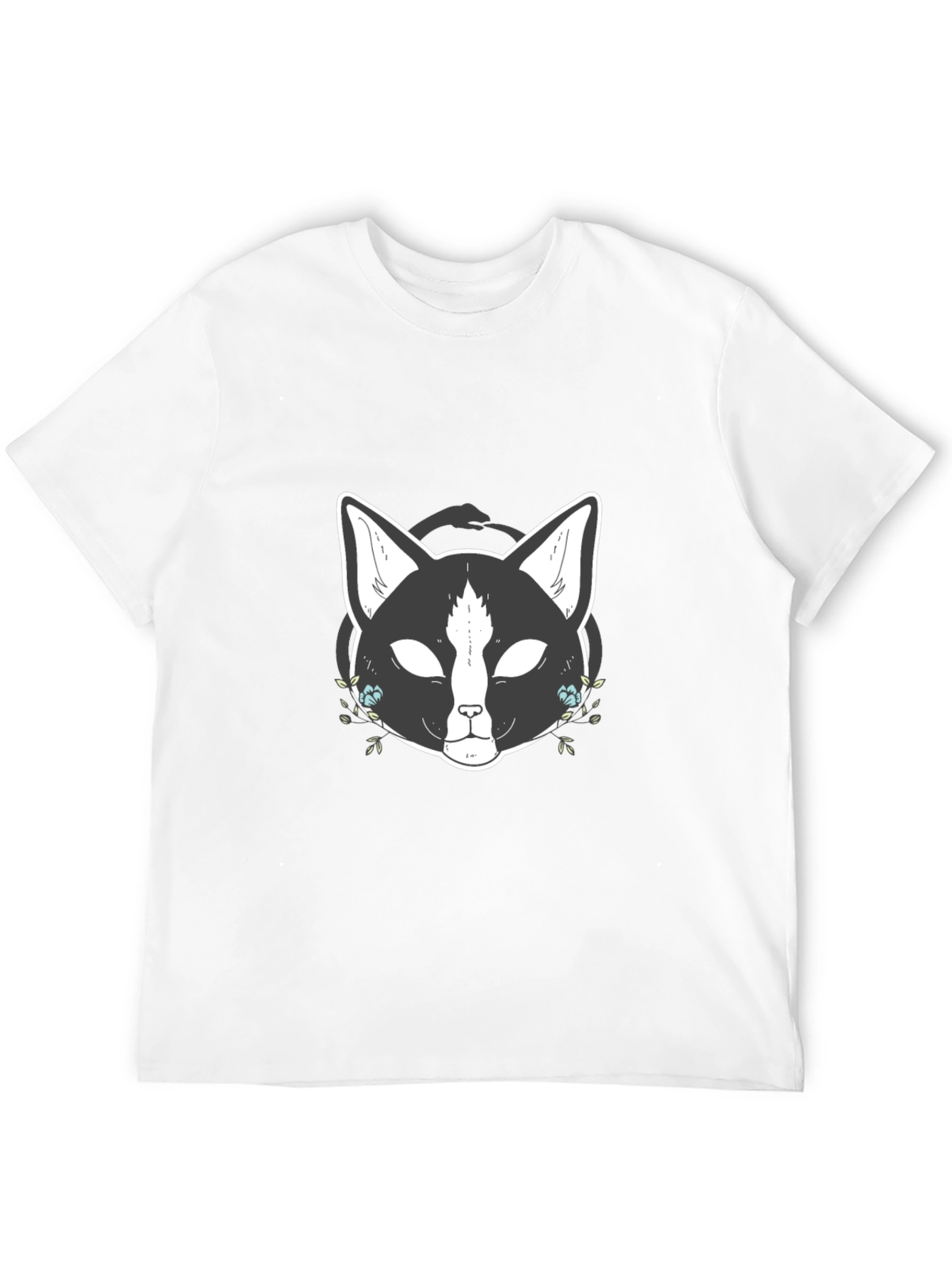 Mystic Cat Graphic Tee - Black Cotton T-Shirt