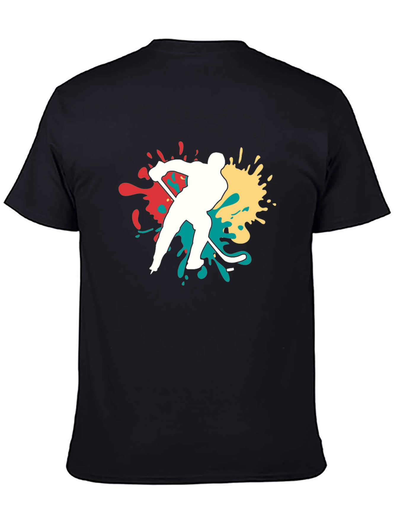 Hockey Player Graphic Tee - Bold Splash Design