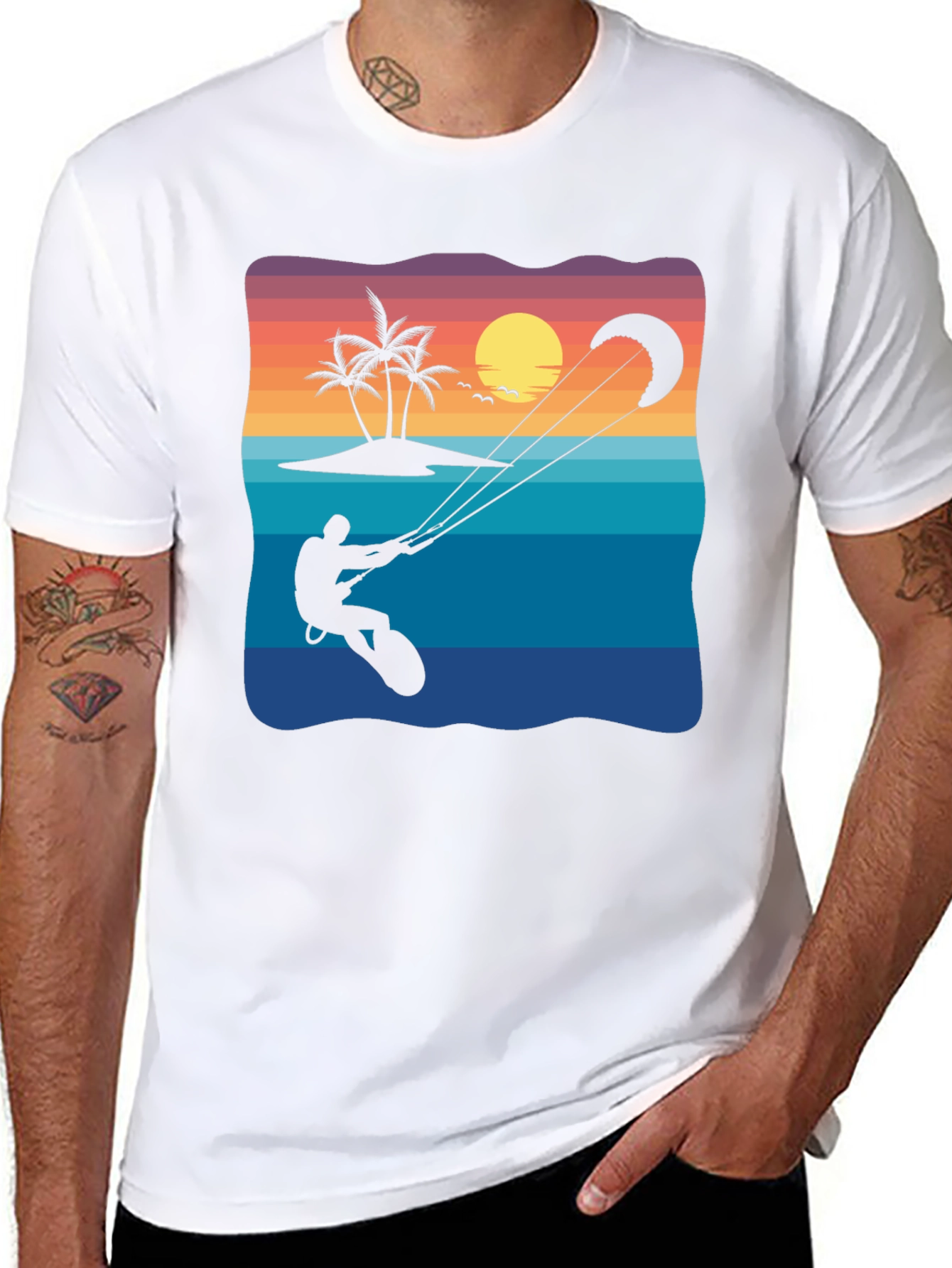 Kitesurfing Sunset Graphic Tee