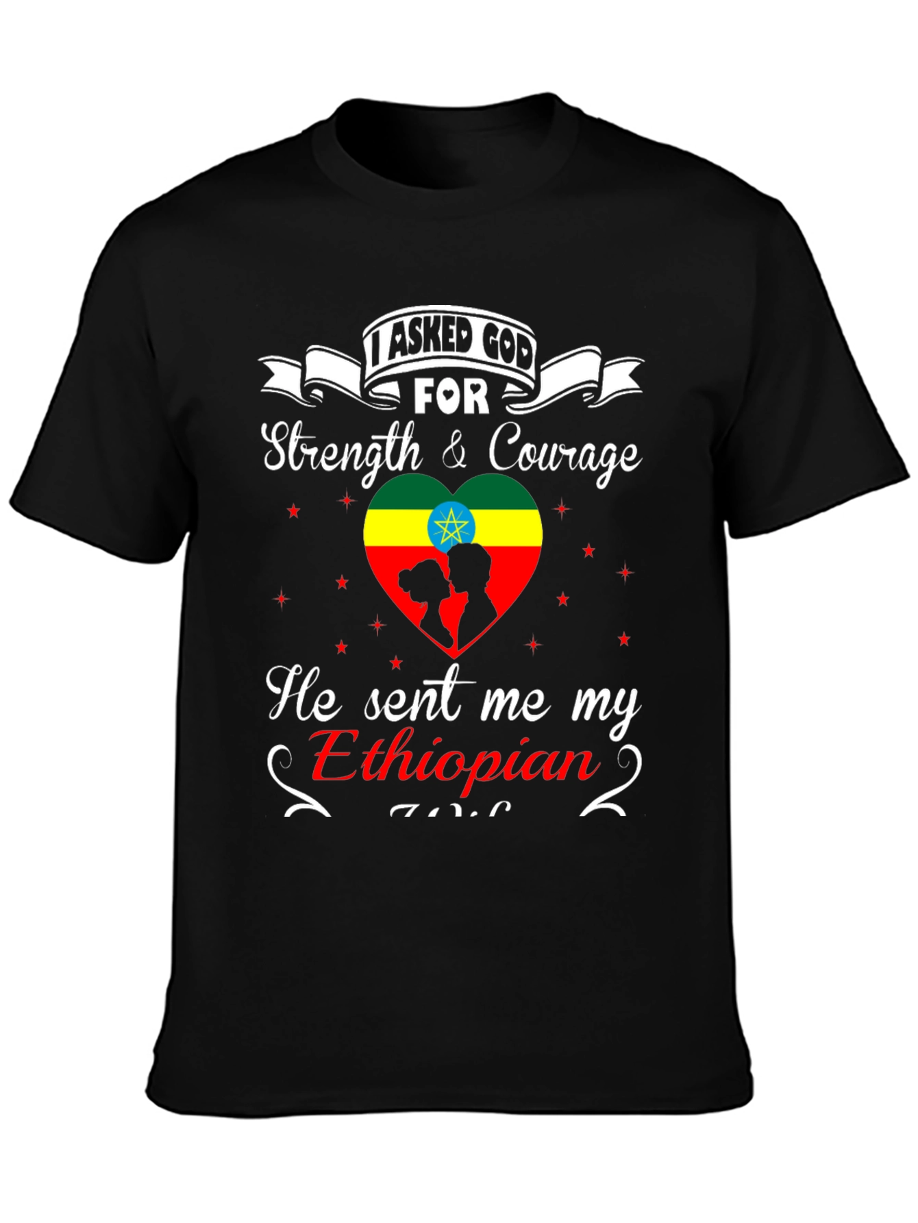 Ethiopian Love T-Shirt - Strength & Courage Design