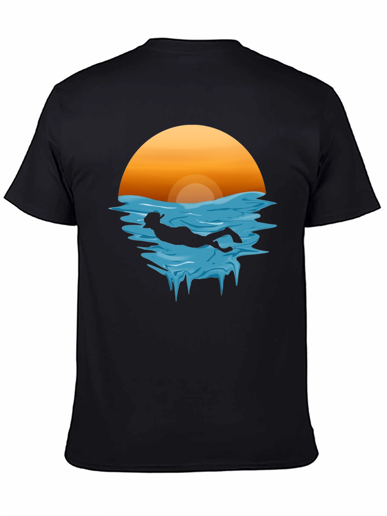 Sunset Scuba Dive Graphic Tee - Black