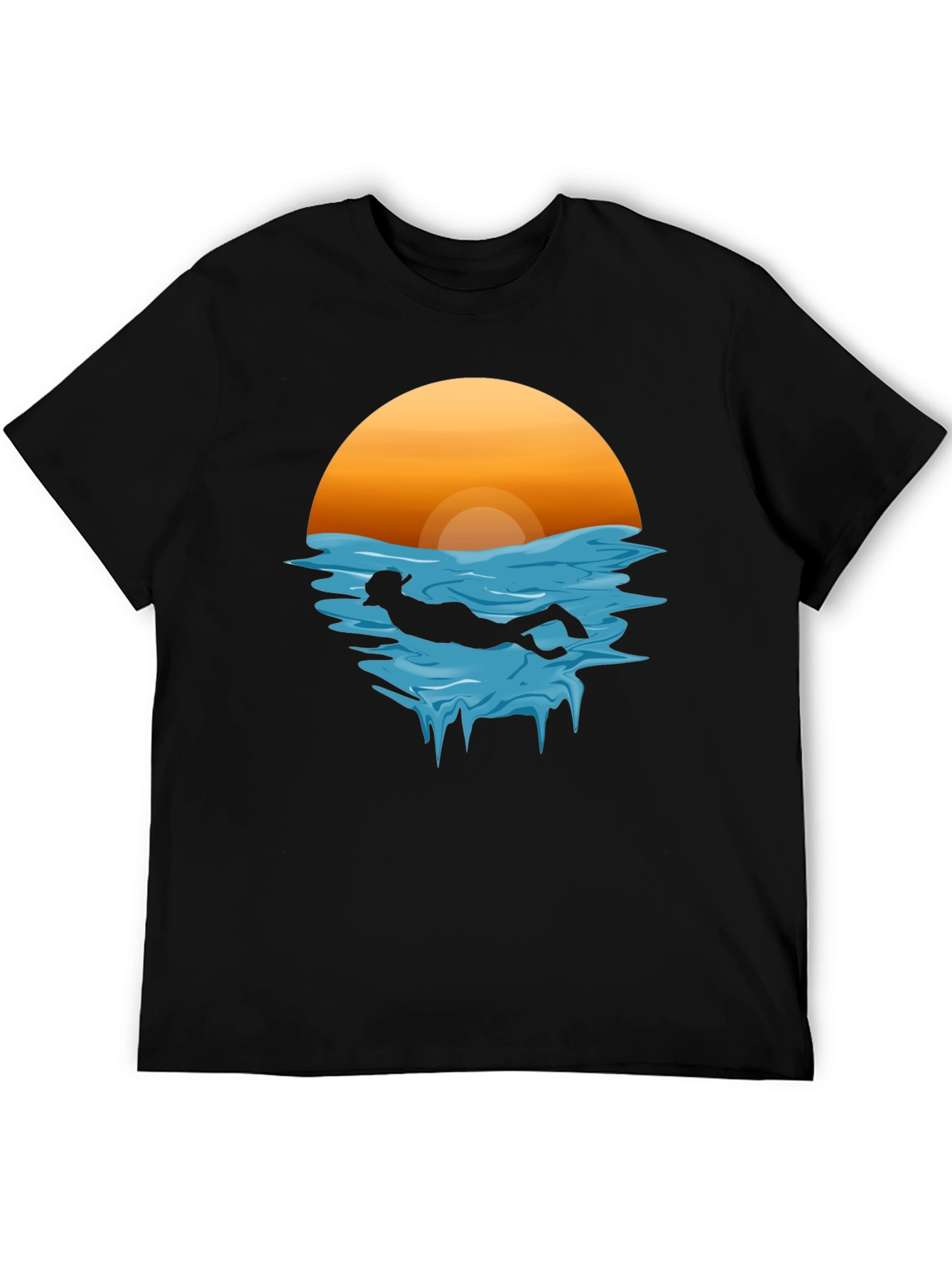 Sunset Scuba Dive Graphic Tee - Black