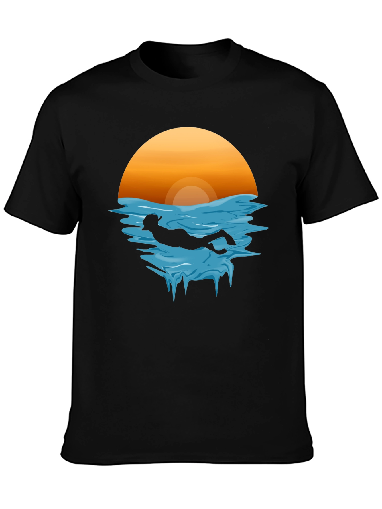 Sunset Scuba Dive Graphic Tee - Black