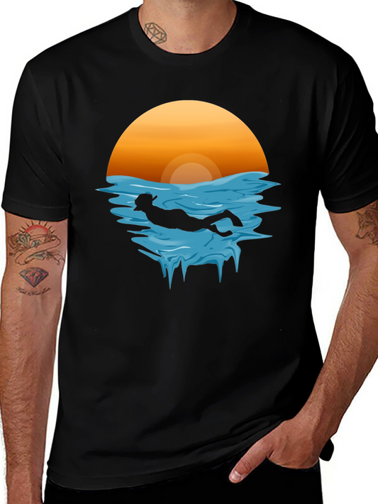 Sunset Scuba Dive Graphic Tee - Black